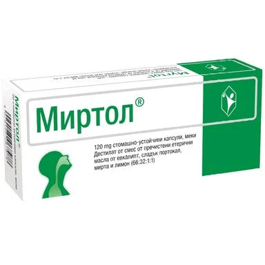 Миртол при остри и хронични бронхити и синузити 120 мг x20 капсули