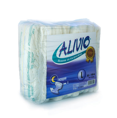 Alivio Пелени за възрастни нощни L 80-100 кг х10 броя