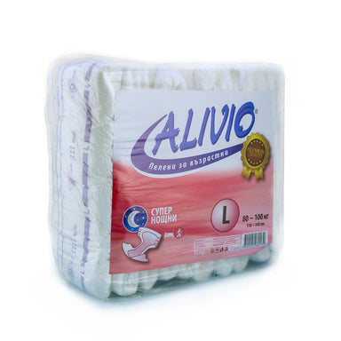 Alivio Пелени за възрастни супер нощни L 80-100 кг х10 броя