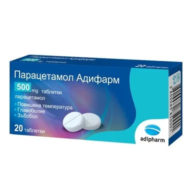 Парацетамол 500 мг х20 таблетки Adipharm