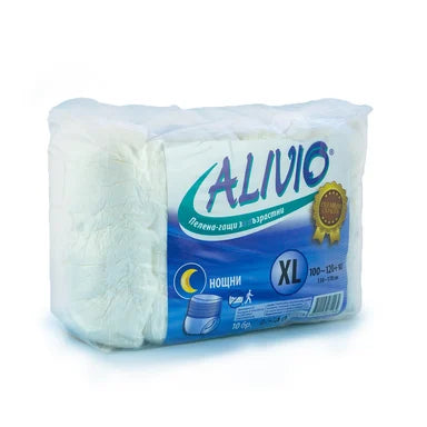 Alivio Пелени-гащи за възрастни нощни XL над 100 кг x10 броя