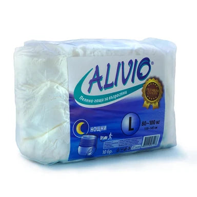 Alivio Пелени-гащи за възрастни нощни L 80-100 кг x10 броя
