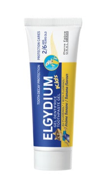 Elgydium Kids Гелообразна паста за зъби за защита от кариес 2-6 години банан x50 мл