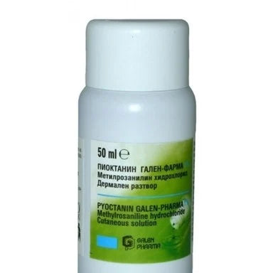 Пиоктанин разтвор 1% при мокрещи кожни лезии x50 мл Galen Pharma