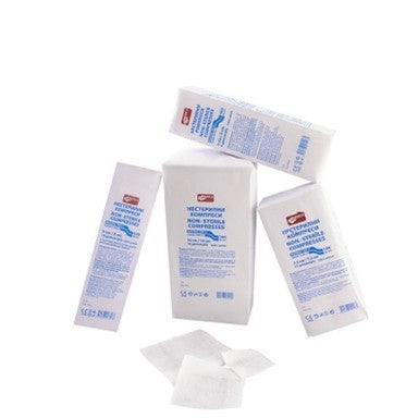 Нестерилни марлени компреси 7.5 см/ 7.5 см 12 дипли х100 броя Medica
