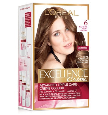 Loreal Excellence Creme Боя за коса 6 светло кафяв