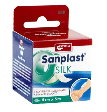 Sanplast Silk Прикрепващ пластир 5 см/5 м x1 брой Medica