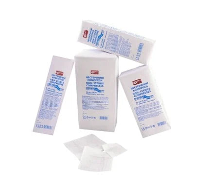 Нестерилни марлени компреси 7.5 см /7.5 см 8 дипли х100 бр Medica