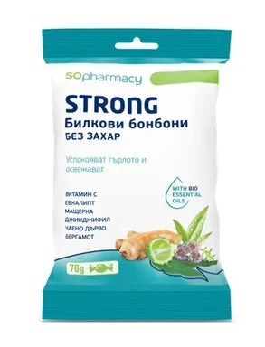 SOpharmacy Strong Билкови бонбони без захар х70 г