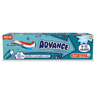 Aquafresh Advance Kids Паста за зъби 9-12 години х75 мл