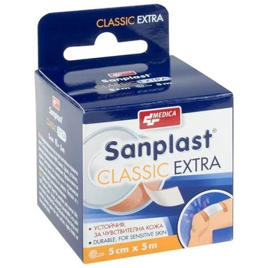 Sanplast Classic Extra Прикрепящ пластир 5 см/5 м x1 бр Medica