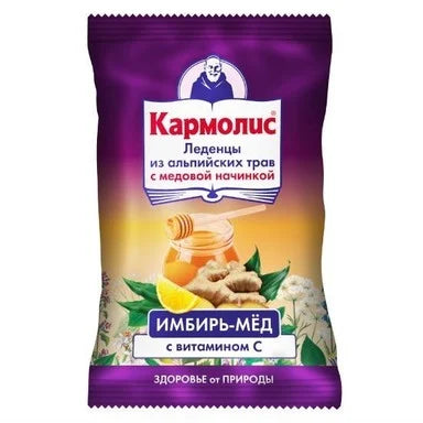 Кармолис Бонбони с джинджифил, мед и лимон x75 г