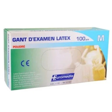 Хирургически нестерилни латексови ръкавици с пудра M х100 броя