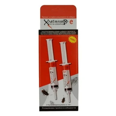 Хлебомор-Е гел спринцовка за борба с хлебарки 2 x10 г