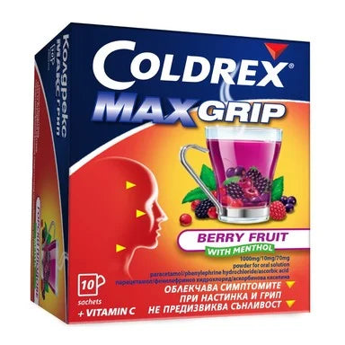 Coldrex Max Grip горски плодове при грип и простуда 6.4 г x10 сашета Perrigo
