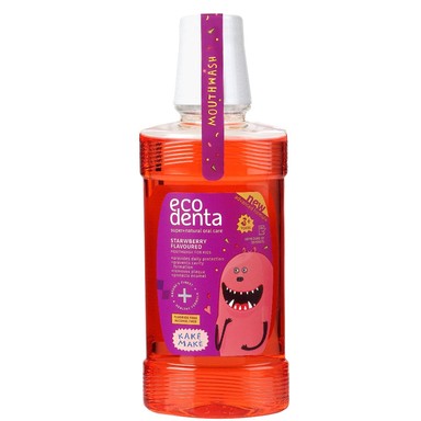 Ecodenta Kake Make Детска вода за уста с аромат на ягоди х250 мл