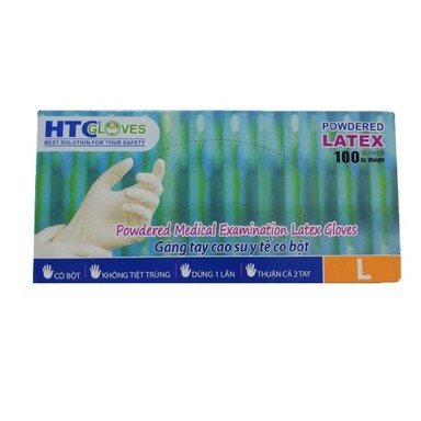 Нестерилни латексови ръкавици с пудра L х100 бр