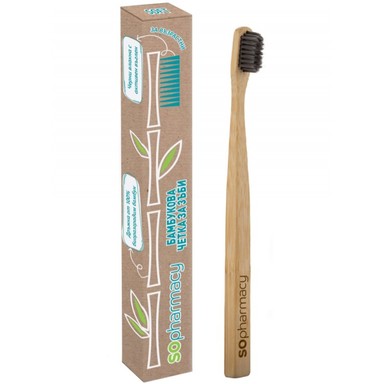 SOpharmacy Essentials Soft Бамбукова четка за зъби с активен въглен