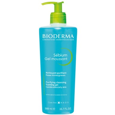 Bioderma Sebium Gel Moussant Ежедневен измиващ гел за комбинирана и мазна кожа х500 мл