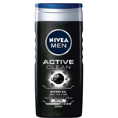 Nivea Men Active Clean Душ гел за коса и тяло за мъже x250 мл