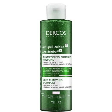 Vichy Dercos K Дълбоко почистващ шампоан против пърхот за мазна коса х250 мл