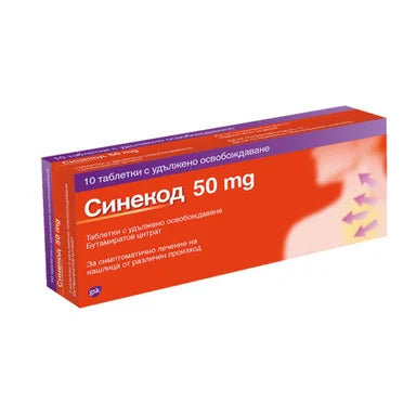 Синекод 50 мг х10 тaблетки GlaxoSmithKline
