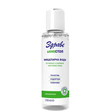 Здраве АкнеСтоп Мицеларна вода за мазна и склонна към акне кожа х150 мл