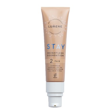 Lumene Vegan Stay Дълготраен фон дьо тен с минерален филтър SPF30 2 fair х30 мл