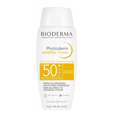 Bioderma Photoderm Mineral Слънцезащитен флуид за нетолерантна кожа SPF50+ х75 г