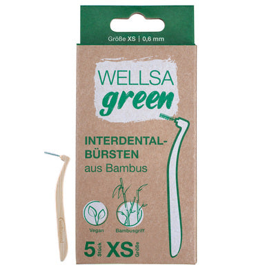 Wellsamed Wellsagreen Интердентални четки за зъби от бамбук размер XS 0.6 мм x5 броя