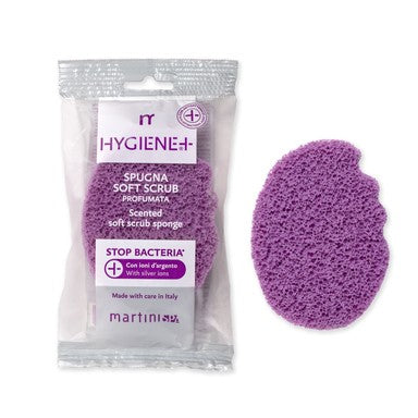 Ексфолираща гъба за баня със сребърни йони лилава