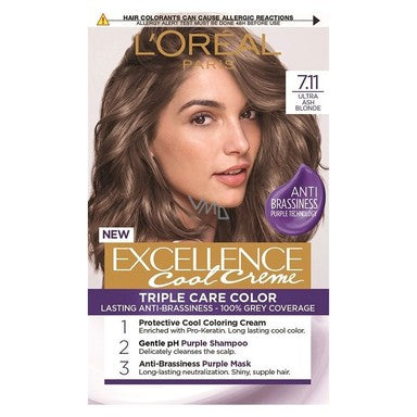 Loreal Excellence Cool Creme Боя за коса 7.11 пепеляво руса
