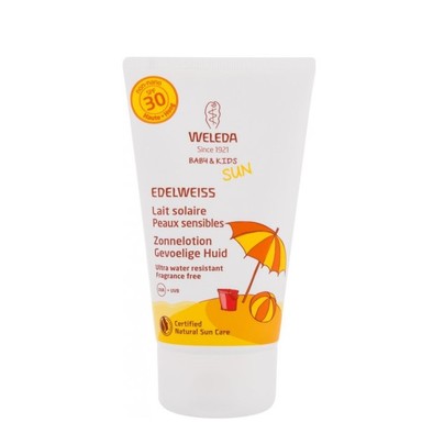 Weleda Sun Baby and Кids Слънцезащитен лосион с еделвайс за бебета и деца SPF30 х150 мл