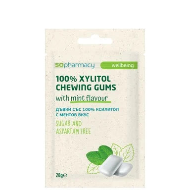 SOpharmacy Дъвки със 100% ксилитол и ментов вкус х10 броя