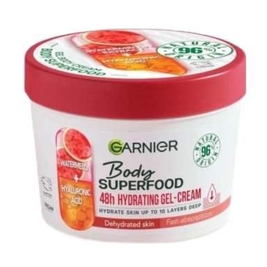 Garnier Body Superfood Гел крем за тяло с аромат на диня за дехидратирана кожа х380 мл
