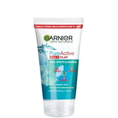 Garnier Pure Active 3в1 Почистващ гел за мазна кожа склонна към несъвършенства х150 мл