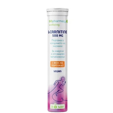 SOpharmacy Л-Карнитин за енергия и добър метаболизъм 500 мг х20 ефервесцентни таблетки