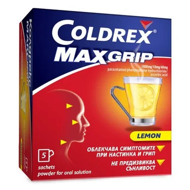Coldrex Max Grip лимон при грип и простуда 6.4 г x5 сашета Perrigo