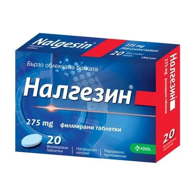 Налгезин при болка и температура 275 мг x20 филмирани таблетки KRKA