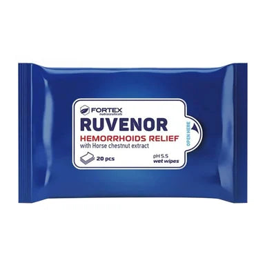 Рувенор pH5.5 Мокри кърпи при хемороиди x20 броя Fortex