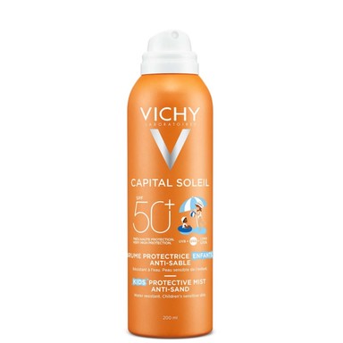 Vichy Capital Soleil Детски слънцезащитен спрей срещу полепване на пясък по кожата SPF50+ x200 мл