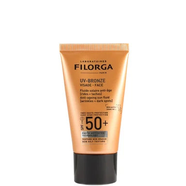 Filorga UV-Bronze Слънцезащитен антиейдж флуид за лице SPF50+ x40 мл