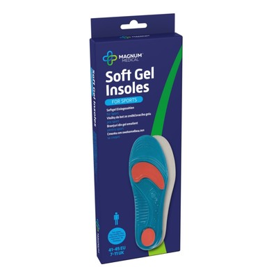 Magnum Medical Стелки от омекотяващ гел за спорт за мъже 41-45 номер х1 чифт