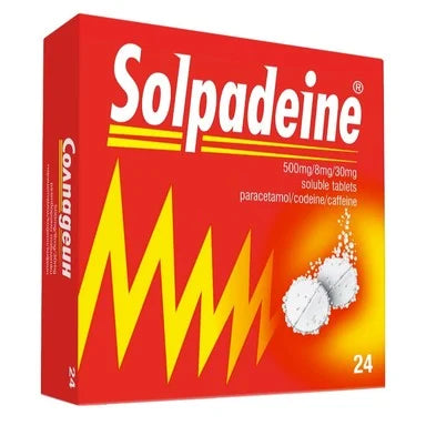 Solpadeine 500 мг/8 мг/30 мг при болка х24 разтворими таблетки Perrigo