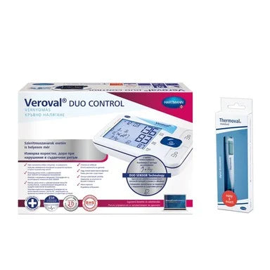 Комплект Veroval Duo Control L 925524 Електронен апарат за измерване на кръвно налягане + Thermoval standart Електронен термометър