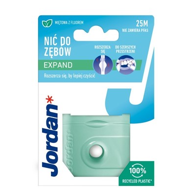 Jordan Expand Fresh Раздуващ се конец за чувствителни зъби и венци х25 м