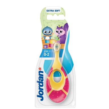 Jordan Step by Step 1 Extra Soft Бебешка четка за зъби с гризалка 0-2 години