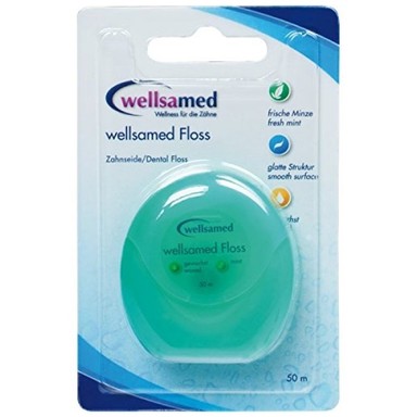 Wellsamed Конец за зъби с вакса ментол х50 м