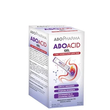 Aboacid Гел при стомашни киселини и рефлукс 20 стика х15 мл Abopharma