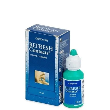 Refresh Contacts Разтвор за смазване и овлажняване на контактни лещи x15 мл Abbovie